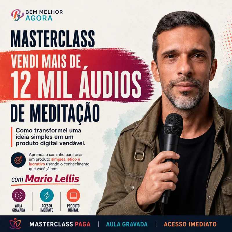 Capa da Masterclass Como vendi 12 mil áudios de meditação